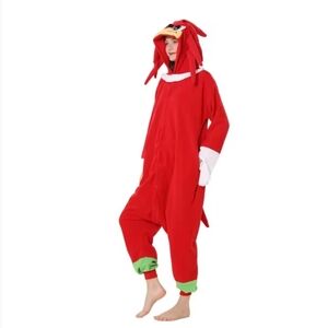Adult Sonic Knuckles Cosplay Costume Onsie (Unisex XL)